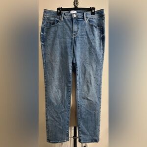 Lane Bryant Mid-Rise Signature Fit Straight Jean With Rhinestones Size 16
